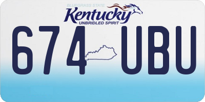 KY license plate 674UBU
