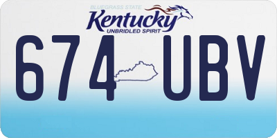 KY license plate 674UBV