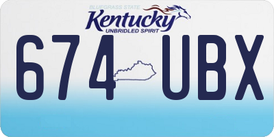 KY license plate 674UBX