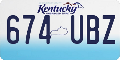 KY license plate 674UBZ