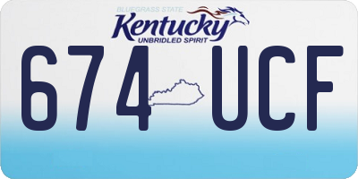 KY license plate 674UCF