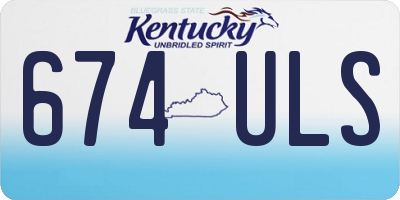 KY license plate 674ULS