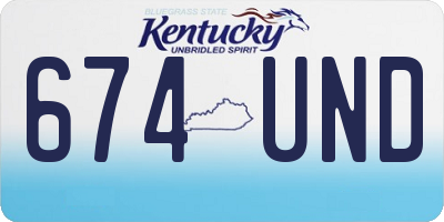 KY license plate 674UND