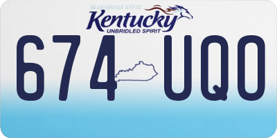 KY license plate 674UQO