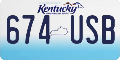 KY license plate 674USB