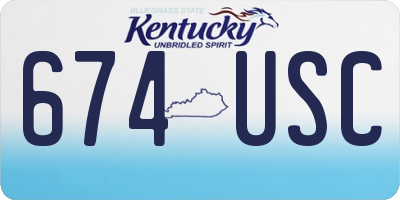 KY license plate 674USC