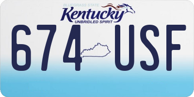 KY license plate 674USF