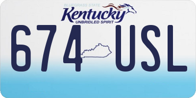 KY license plate 674USL