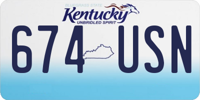 KY license plate 674USN