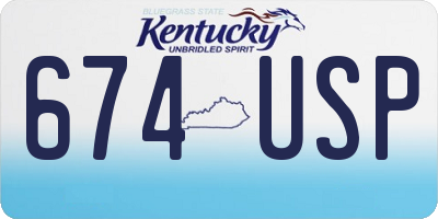 KY license plate 674USP
