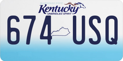 KY license plate 674USQ