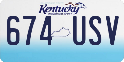 KY license plate 674USV