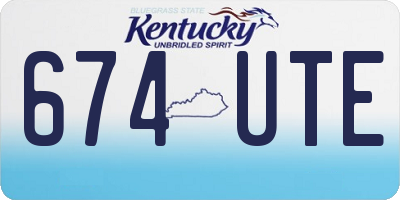 KY license plate 674UTE