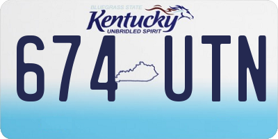 KY license plate 674UTN