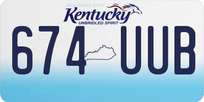 KY license plate 674UUB