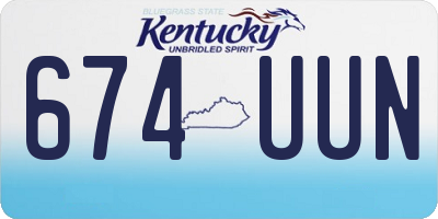 KY license plate 674UUN
