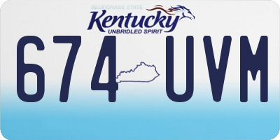 KY license plate 674UVM