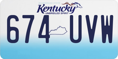 KY license plate 674UVW