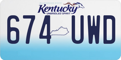 KY license plate 674UWD