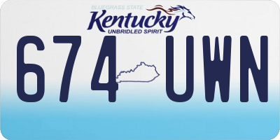 KY license plate 674UWN