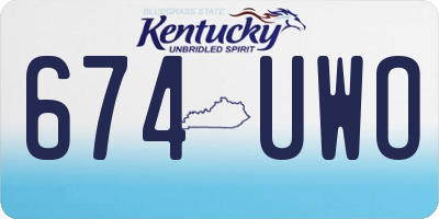 KY license plate 674UWO
