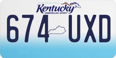 KY license plate 674UXD