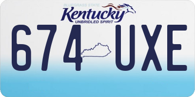 KY license plate 674UXE
