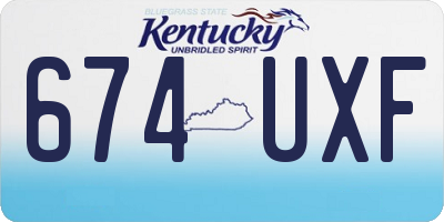 KY license plate 674UXF