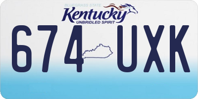 KY license plate 674UXK