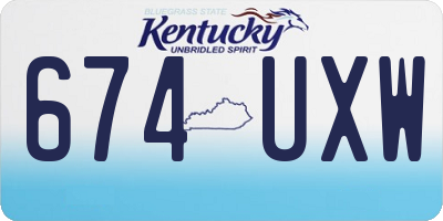 KY license plate 674UXW