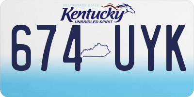 KY license plate 674UYK