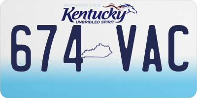 KY license plate 674VAC