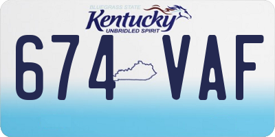 KY license plate 674VAF