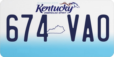 KY license plate 674VAO