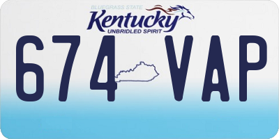 KY license plate 674VAP