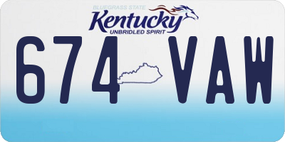 KY license plate 674VAW