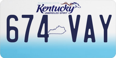 KY license plate 674VAY