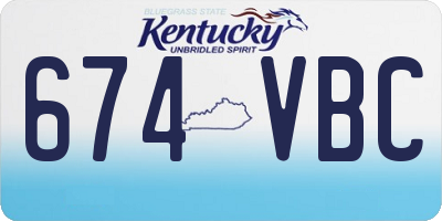 KY license plate 674VBC