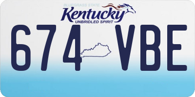 KY license plate 674VBE