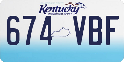 KY license plate 674VBF