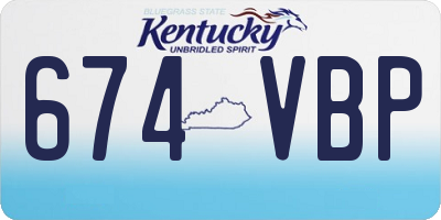 KY license plate 674VBP