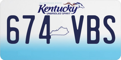 KY license plate 674VBS