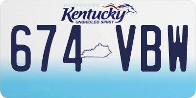 KY license plate 674VBW