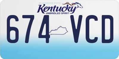 KY license plate 674VCD