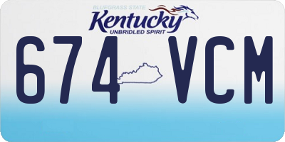 KY license plate 674VCM