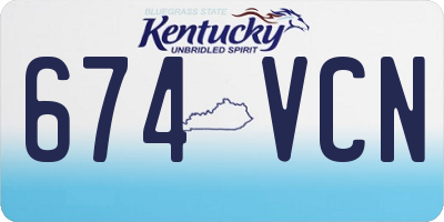 KY license plate 674VCN