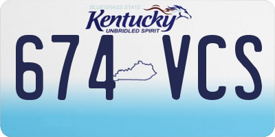 KY license plate 674VCS