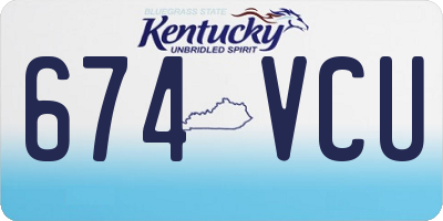 KY license plate 674VCU