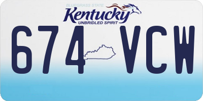 KY license plate 674VCW