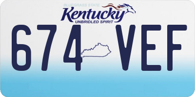 KY license plate 674VEF